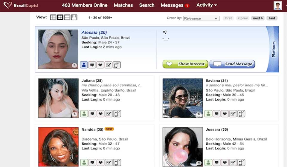 Matching and Chatting Feature on BrazilCupid