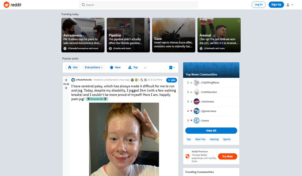 Reddit - Best for å finne personer med felles interesser