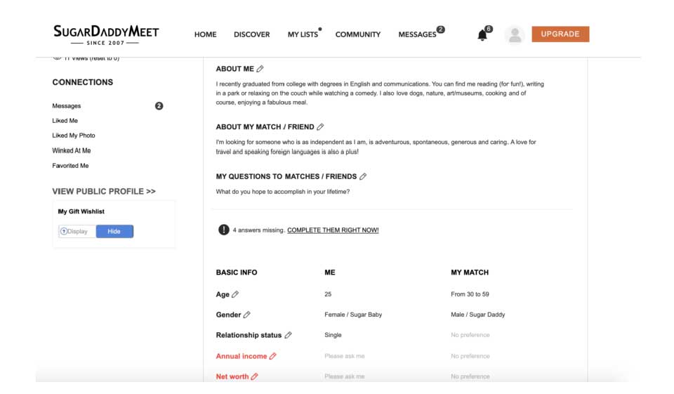 SugarDaddyMeet Website’s Search Function
