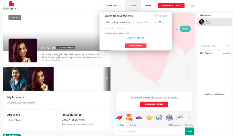 Meaitseáil & Comhrá ar Dating.com