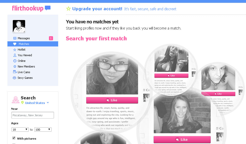 FlirtHookUp Ușurință pentru utilizator