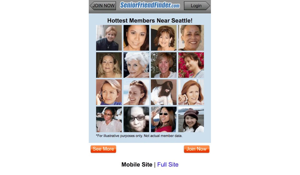 Discuție și potrivire pe platforma Senior Friend Finder