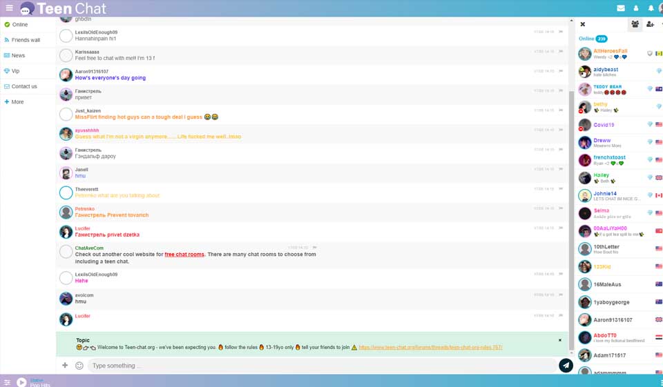 TeenChat prietenos cu utilizatorul