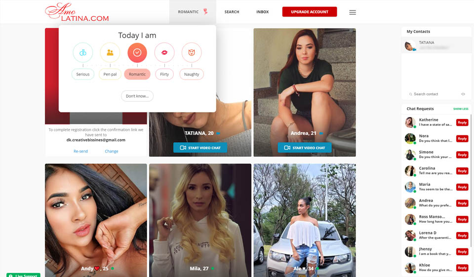 Uživatelský profil a ověření AmoLatina