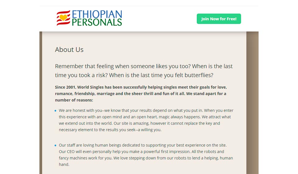 EthiopianPersonals Matchen en chatten