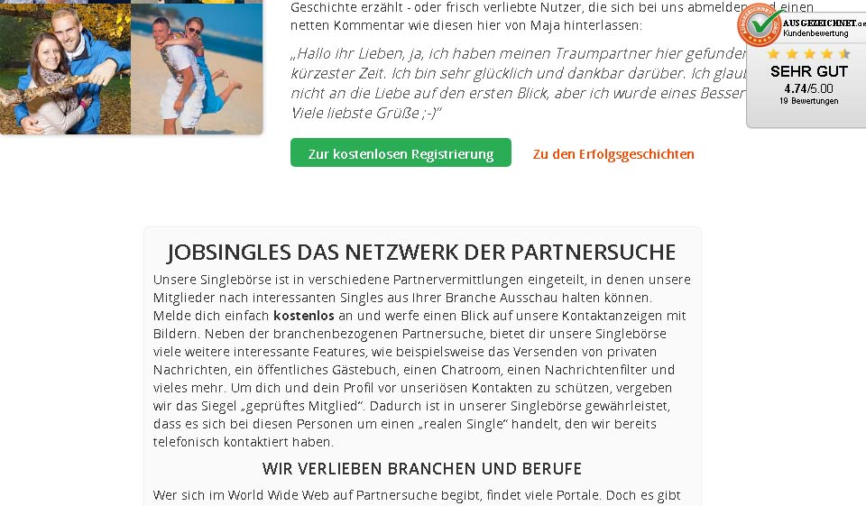 JobSingles Struktur der Mitglieder und Aktivitäten