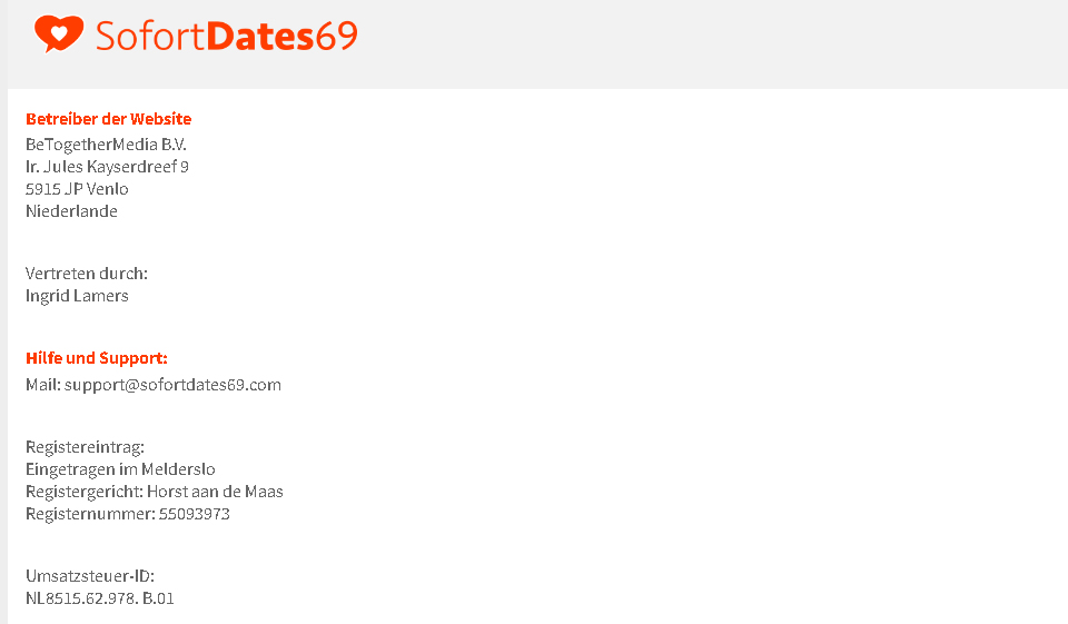 Sofortdates69 Kontakt