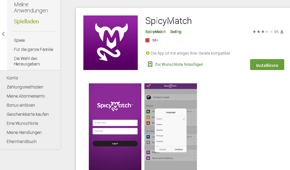 SpicyMatch Abonnementarten und Preise